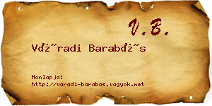 Váradi Barabás névjegykártya